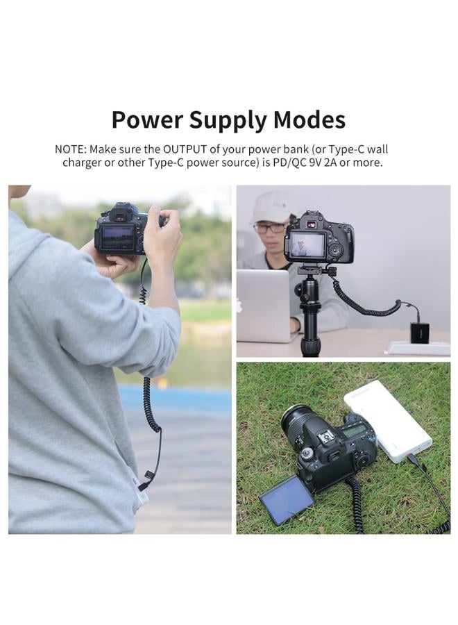 King Ma LP-E6 Dummy Battery Decoded LP-E6 Battery Replacement with Type-C Spring Power Adapter Cable for Canon EOS 5D4 80D 5D2 5D3 70D 60D 6D 7D2 7D 5DRS 6D2 R7 Cameras - Image 2