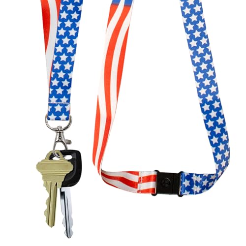 Lucky Line Lanyard with Swivel Snap, Patriotic Design (C206), Medium - Image 2