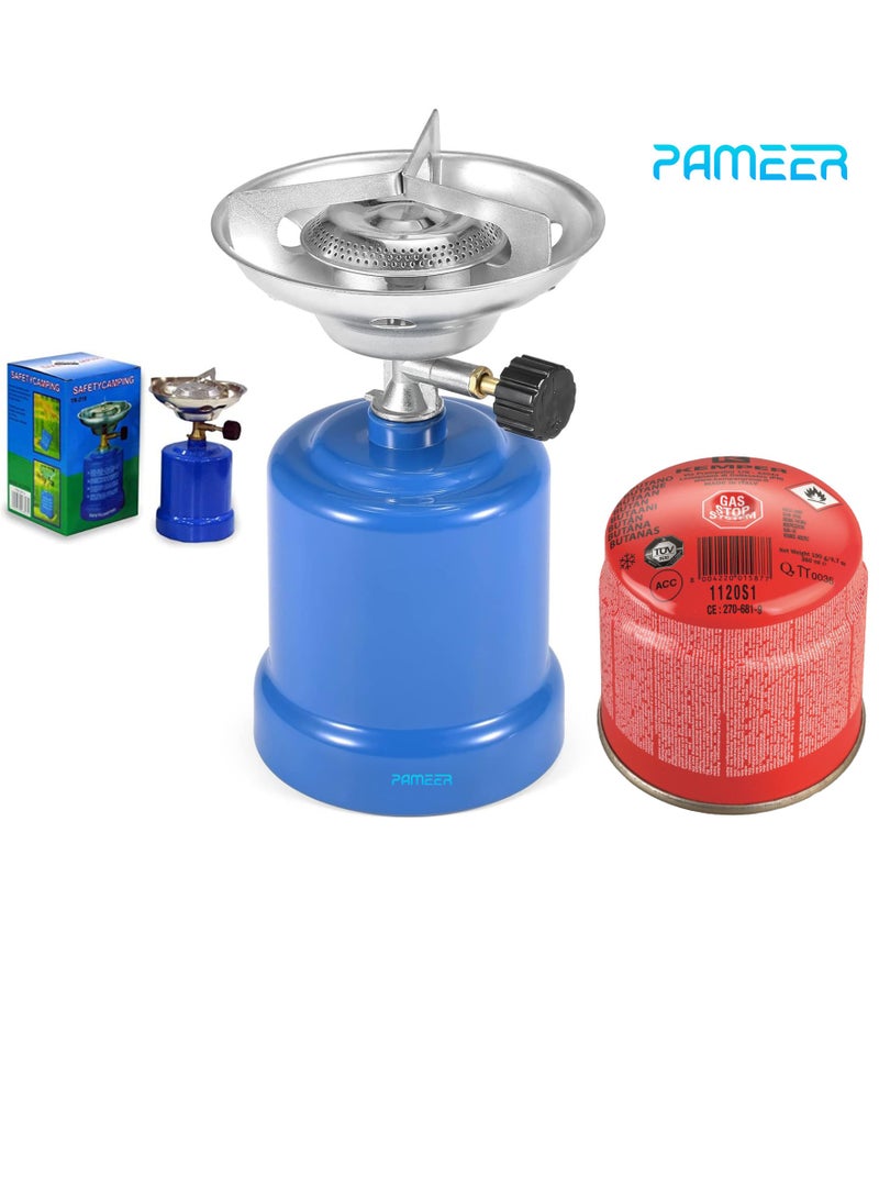 بامير موقد غاز محمول 2800 وات خفيف الوزن، موقد تخييم قابل للطي مع إشعال إلكتروني للتنزه في الهواء الطلق وحقيبة الظهر والصيد والطهي، متوافق مع خرطوشة البيوتان 190 جرام. - Image 2