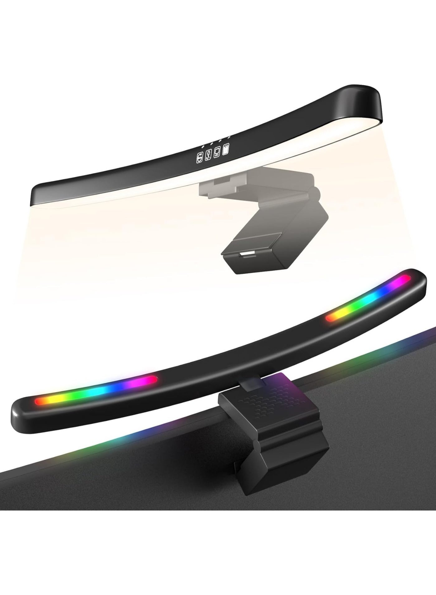 Monitor Light Bar, RGB Curved Computer Monitor Lamp, with 7 Color RGB Adjustable and 3 Color Main Light Modes Computer Monitor Light, USB Powered Screen Lamp for Desk, Home, Office and Gaming