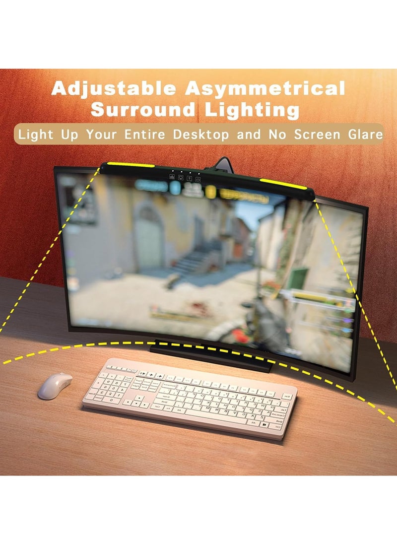 Generic - Monitor Light Bar, RGB Curved Computer Monitor Lamp, with 7 Color RGB Adjustable and 3 Color Main Light Modes Computer Monitor Light, USB Powered Screen Lamp for Desk, Home, Office and Gaming - Image 1