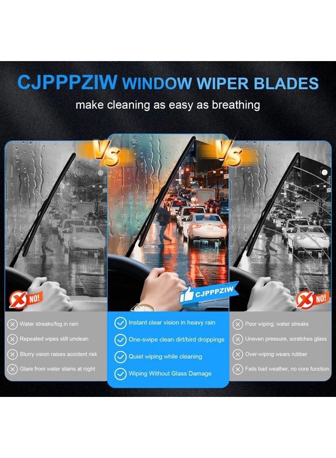 CJPPPZIW ® Windshield Wipers -22"+21" Replacement for 2005-2016 Toyota Tacoma/2011-2024 Dodge Durango,OEM Quality Premium All-Season Wiper Blades (Set of 2) - Image 5