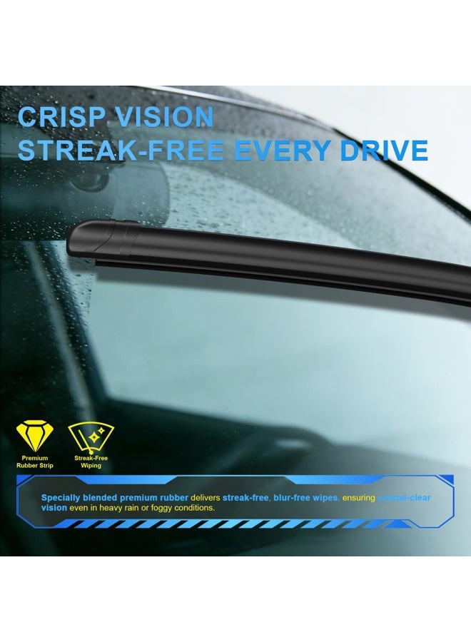 CJPPPZIW ® Windshield Wipers -22"+21" Replacement for 2005-2016 Toyota Tacoma/2011-2024 Dodge Durango,OEM Quality Premium All-Season Wiper Blades (Set of 2) - Image 4