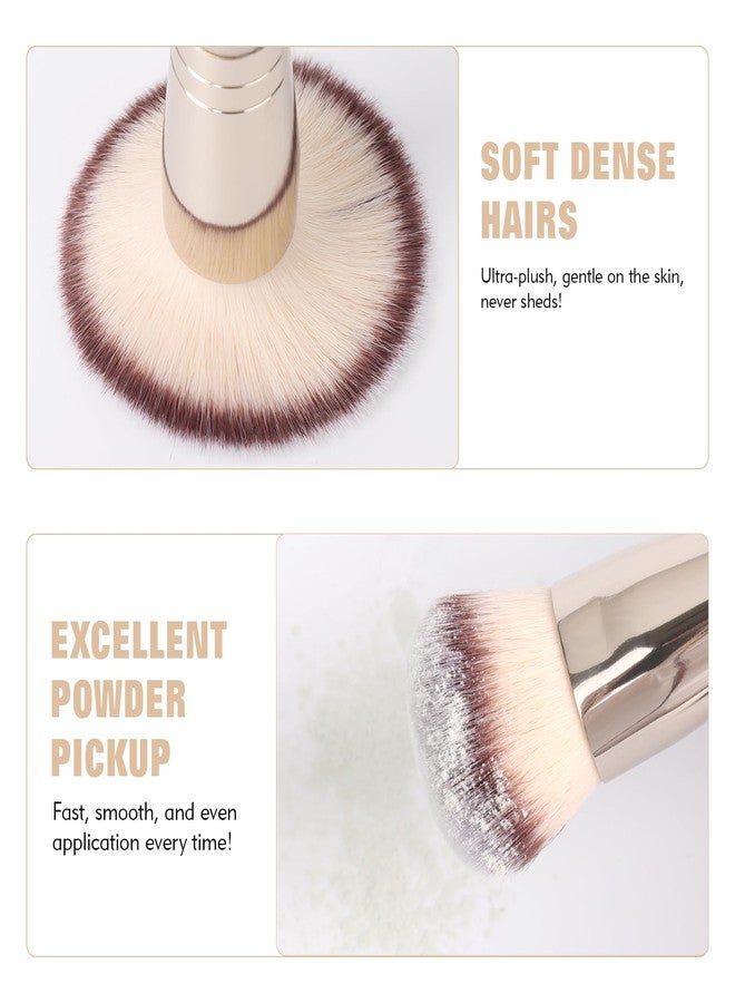 dpolla Dual-Ended Foundation Brush: Round & Angled Pro-Grade makeup brushes, 100% Vegan Synthetic Makeup Brush for Flawless Blending and Application of Liquid, Powder, Cream, Blush - Image 5