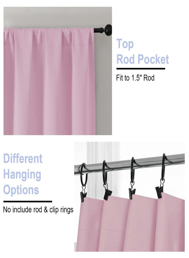 Simplebrand Ava Pink Blackout Curtains for Bedroom 84 Inch Length 2 Panels Set, Solid Thermal Insulated Privacy Nursery Window Treatment Curtains Blackout Drapes, W40 x L84 Inch, Pink - Image 4