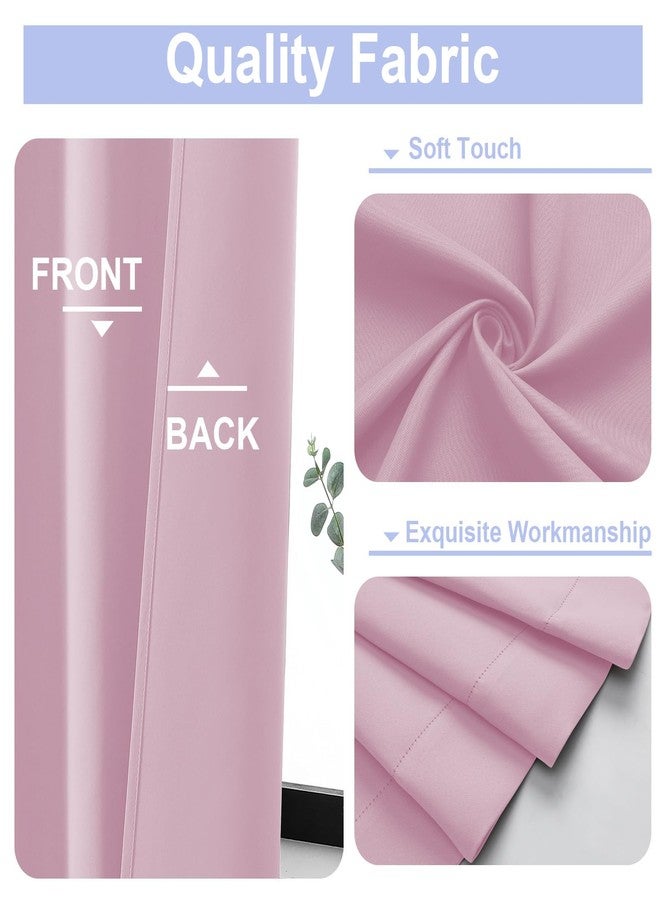 Simplebrand Ava Pink Blackout Curtains for Bedroom 84 Inch Length 2 Panels Set, Solid Thermal Insulated Privacy Nursery Window Treatment Curtains Blackout Drapes, W40 x L84 Inch, Pink - Image 3