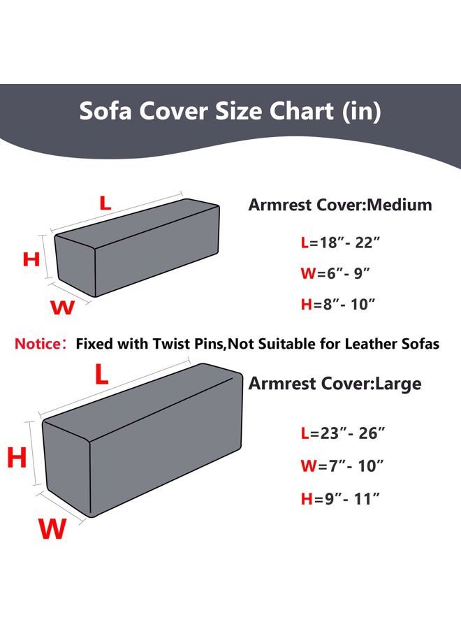 Yoovat Magic Sofa Arm Covers Recliner Couch Armrest Covers Chair Arm Covers Protectors (Texture-Ivory White, Medium (Set of 2)) - Image 3