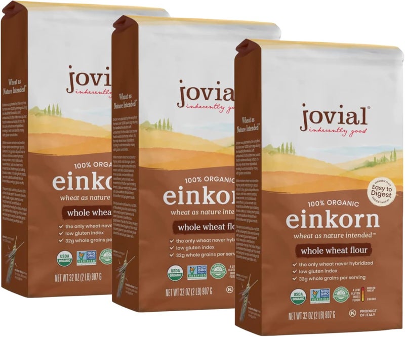 Jovial 100% Organic Einkorn Whole Wheat Flour - 3 Pack (32 oz each) - Image 1