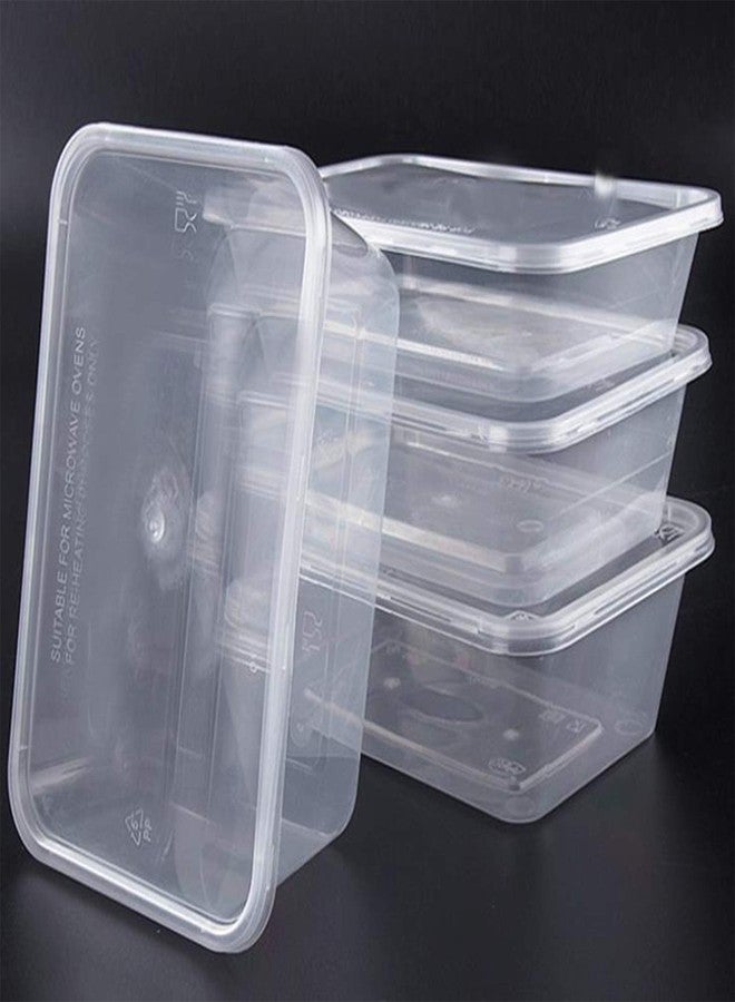 HOMEE Meal Prep Containers, 50 Pack- 26oz Plastic Storage Food Containers with Lids, Bento Box Reuse, Refrigerator Safe, Microwave, Dishwasher Safe, Gift for Mother's Day (White) - Image 1