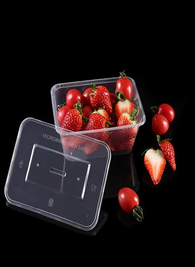 HOMEE Meal Prep Containers, 50 Pack- 26oz Plastic Storage Food Containers with Lids, Bento Box Reuse, Refrigerator Safe, Microwave, Dishwasher Safe, Gift for Mother's Day (White) - Image 2