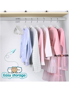 Red Dot Gift 50-Pack White Velvet Kids Hangers - (35cm / 14 Inch) Premium Childrens Hangers for Closet, Ultra-Thin Cute Hangers Kids Clothes Hanger, Small Hangers for Kids Clothes  - Image 4