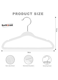 Red Dot Gift 50-Pack White Velvet Kids Hangers - (35cm / 14 Inch) Premium Childrens Hangers for Closet, Ultra-Thin Cute Hangers Kids Clothes Hanger, Small Hangers for Kids Clothes  - Image 3