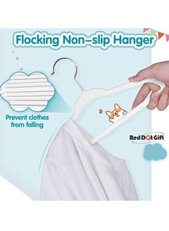 Red Dot Gift 50-Pack White Velvet Kids Hangers - (35cm / 14 Inch) Premium Childrens Hangers for Closet, Ultra-Thin Cute Hangers Kids Clothes Hanger, Small Hangers for Kids Clothes  - Image 5