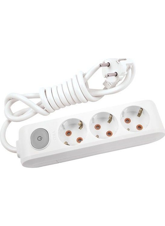 Multi-Let 2 Mt. Triple Socket With Grounded Switch Child Protected Cable