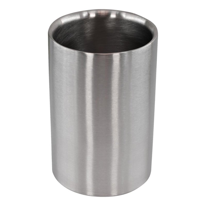 GEEZY Stainless Steel Ice Bucket  DoubleWalled Wine  Champagne Cooler Elegant Brushed Finish Bottle  Beer Cooler for Parties Versatile Gift for Hosts 18 cm Silver
