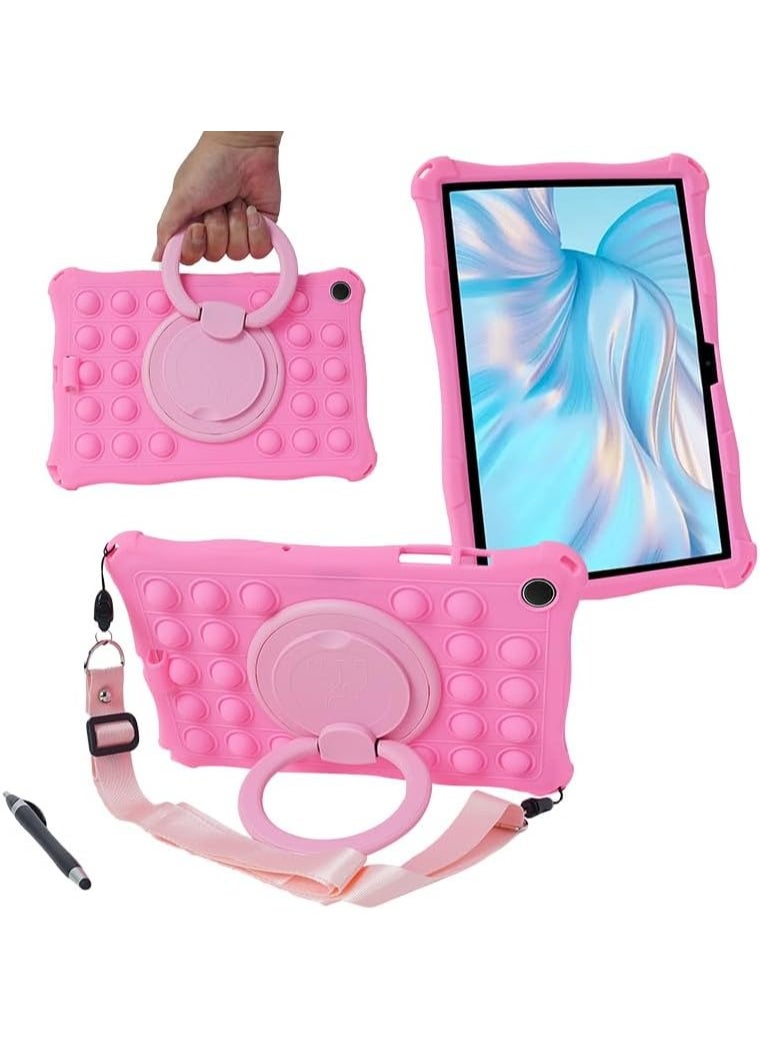 VKL - Kids Case for Samsung Galaxy Tab A9 8.7 Inch 2023, Portable Handle Stand, Kids Friendly Soft Silicone Adjustable Stand Shockproof Cover for Samsung Tab A9 Tablet (Pink) - Image 1