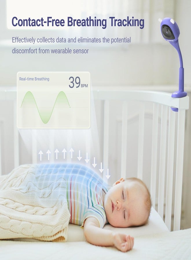 BOOPOO Smart Monitor Camera for Kids - Advanced AI Solution without Sensor, with Crying Detection, Movement and Safe Zones, HD 2K Night Vision, Two-Way Audio (USBMCRIB) - Image 2