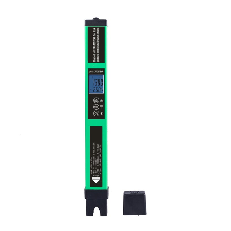 Digital PH Meter: Black & Green, BT Cloud Data Management, Automatic Temperature Compensation - Accurate EC TDS CF Temp Testing, Portable Water Tester for Home Drinking Water, Hydroponics, Lab, Aquari - Image 1
