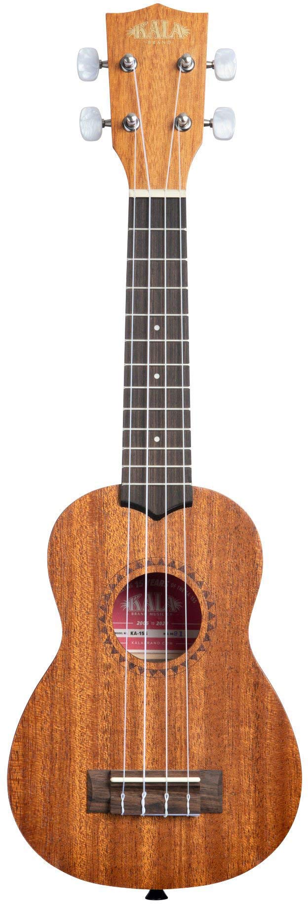Kala KA-15S Satin Mahogany Soprano Ukulele Bundle with Gig Bag, Tuner, Strap, Fender Play, Austin Bazaar Instructional DVD, and Polishing Cloth - Image 2