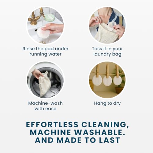 LastObject LastRound Reusable Makeup Remover Pads 7 Washable EcoFriendly Reusable Cotton Rounds for Face Sustainable Soft Cotton Face Pads for Facial Cleansing Eye Makeup Removal Travel Storage Case - Image 5