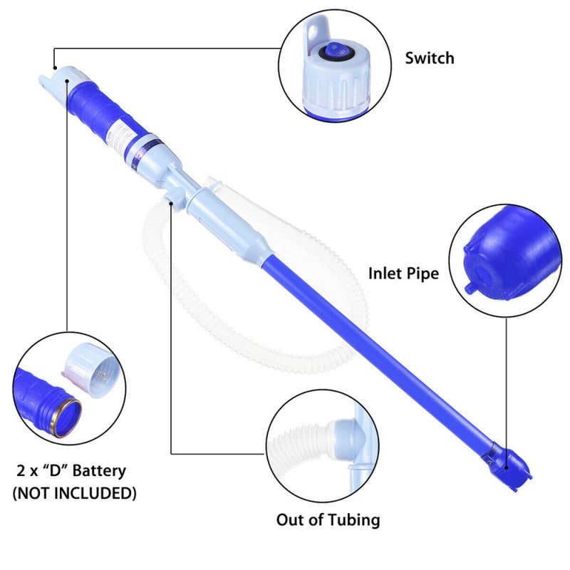 Handheld Liquid Transfer Pump: Blue Battery Powered, 9 Quarts A Minute, Multi Functional Siphon Pump - Easy Operation, Compatible With Gasoline Water Oil for Garage Home Yard Aquariums - Image 4