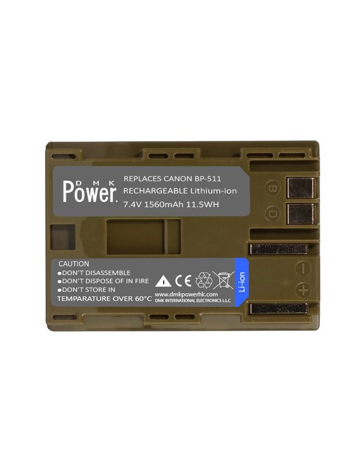 DMK Power BP-511 1560mAh Batteries with TC600C Car Charger Compatible with Canon EOS 5D 50D 40D 20D 30D 10D Digital Rebel 1D D60 300D D30 etc, - Image 3