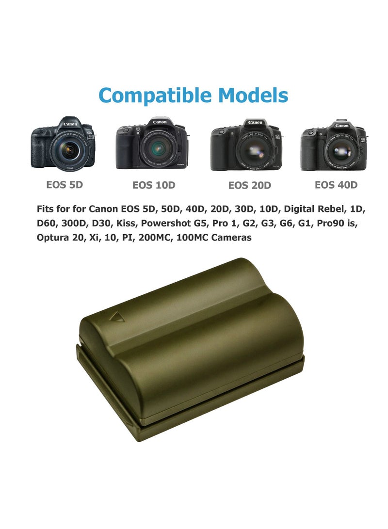 DMK Power BP-511 1560mAh Batteries with TC600C Car Charger Compatible with Canon EOS 5D 50D 40D 20D 30D 10D Digital Rebel 1D D60 300D D30 etc, - Image 4