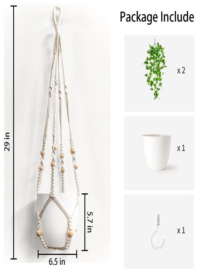 Comtelek Fake Hanging Plants Artificial Plants for Home Decor Macrame Plant Hanger with Fake Vines Faux Hanging Planter Greenery for Wall Ceiling Bedroom Bathroom Kitchen Office Boho Decor Indoor - Image 2