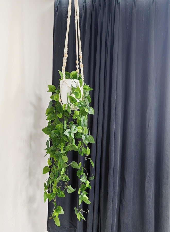Comtelek Fake Hanging Plants Artificial Plants for Home Decor Macrame Plant Hanger with Fake Vines Faux Hanging Planter Greenery for Wall Ceiling Bedroom Bathroom Kitchen Office Boho Decor Indoor - Image 5