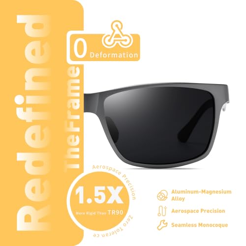DUCO Mens Sunglasses Polarized Rectangle Sunglass for Men Lightweight Carbon Fiber UV400 Protection 8206 - Image 5