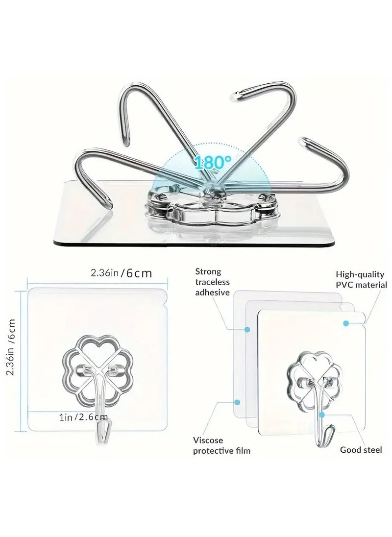 Rozino Clear Adhesive Hooks Set: 30 Pieces - Multi-Purpose Kitchenware Hooks with Non-Slip, Odorless Design  - Image 2