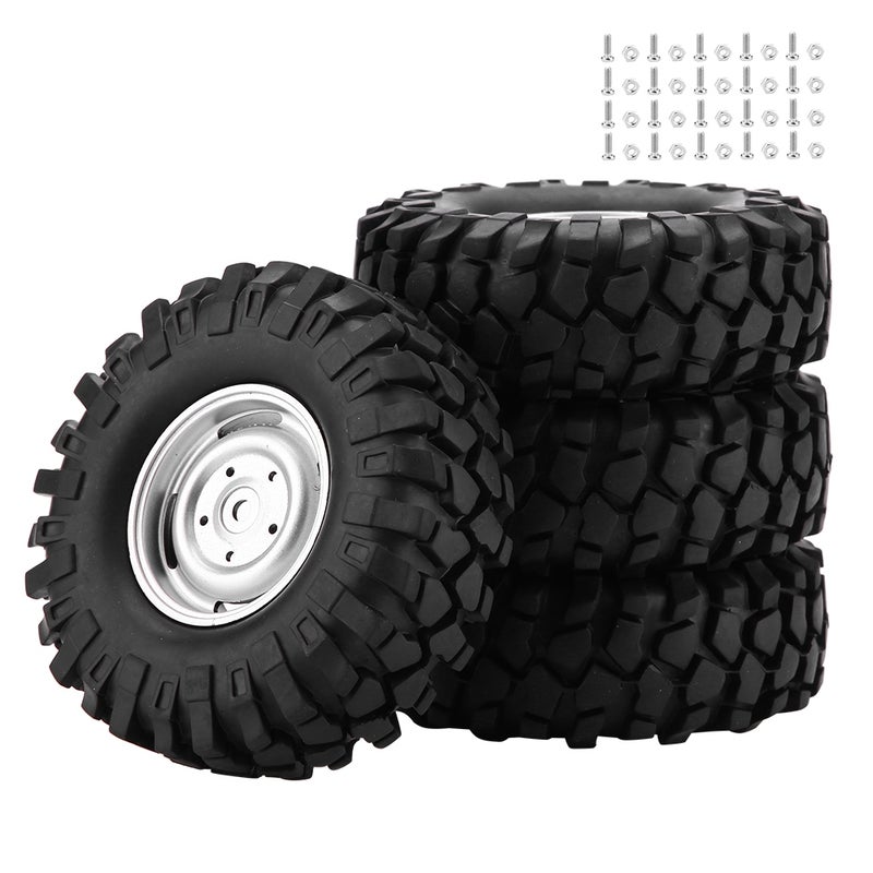 4Pcs Wheel Tyres Rubber Tires With Hubs for 1/10 Scale RC Crawler Off road Truck Car - Image 1