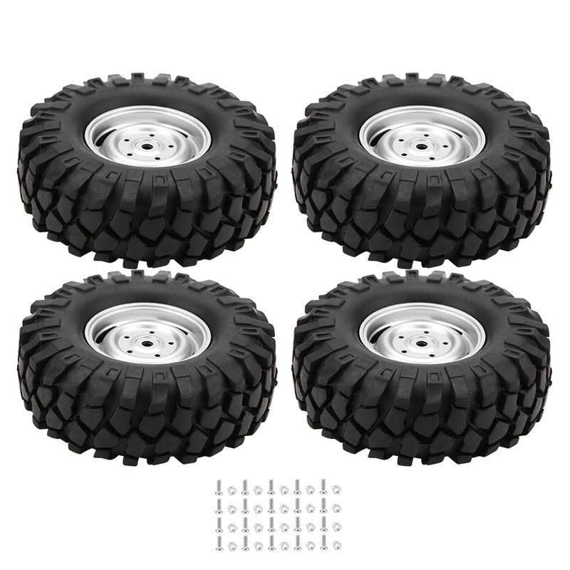 4Pcs Wheel Tyres Rubber Tires With Hubs for 1/10 Scale RC Crawler Off road Truck Car - Image 2