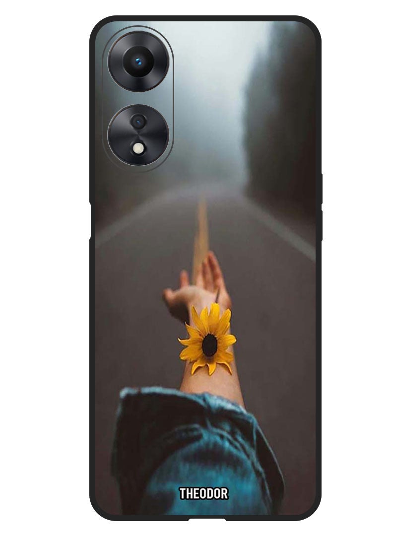 Theodor Protective Case Anti Scratch Shock Proof Bumper Cover For Oppo A1 5G Flower on hand - Image 1