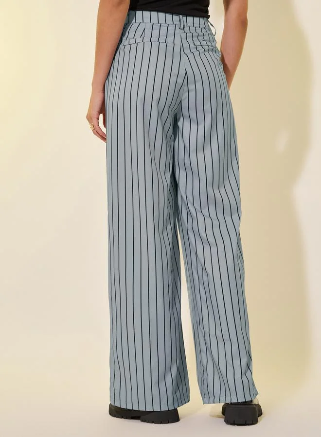 Take Two Mid Rise Stripes Straight Fit Pants