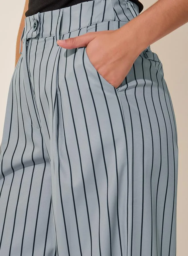 Take Two Mid Rise Stripes Straight Fit Pants