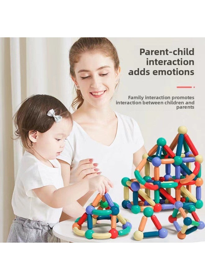 Loquat Magnetic Film Direct Magnetic Color Window Educational Toys Changeable Magnetic Bar A Generation Of Hair-Color:3c Certified Pure Magnetic Model 46 Pieces + Free Wheel Bag - Image 5