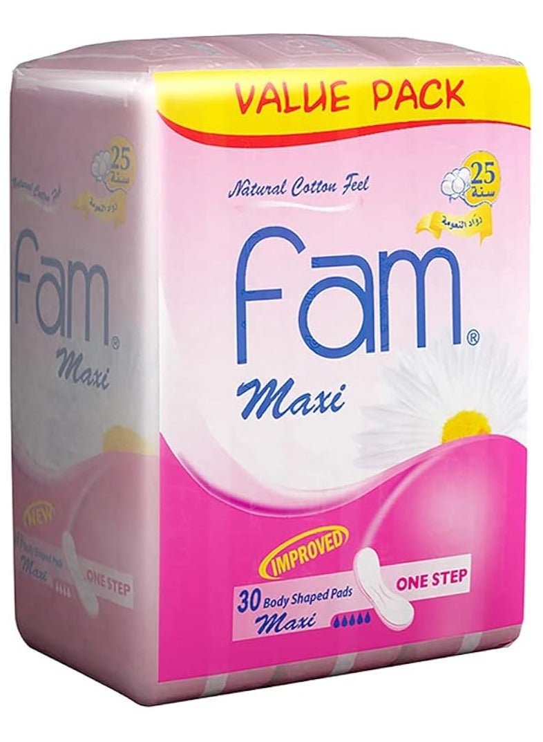 30 قطعة من خطوة واحدة من القطن الطبيعي وسادات سوبر - ماكسي سميكة ، بدون أجنحة!