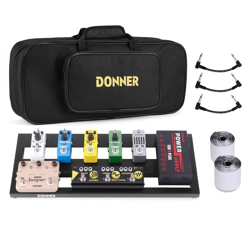 Donner Guitar Pedal Board Case DB-2 Aluminium Pedalboard 20'' x 8'' with Bag - Image 1