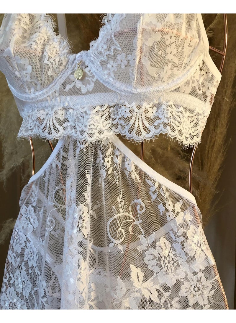 Women's lace lingerie - short nightgown - comfortable feminine babydoll - Image 4