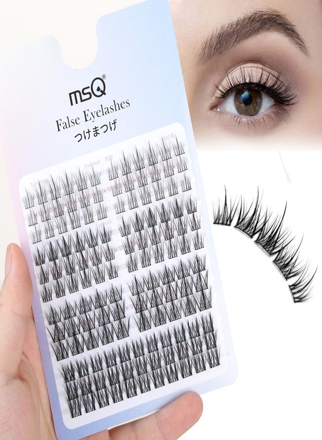 MSQ False Eyelashes Multipack Faux 3D Mink Lashes Natural Look Includes 4 Assorted Lengths Wisps 135pcs Lash Clusters Reusable Strip Lashes, Contact Lens Friendly, Easy to Apply - Image 1