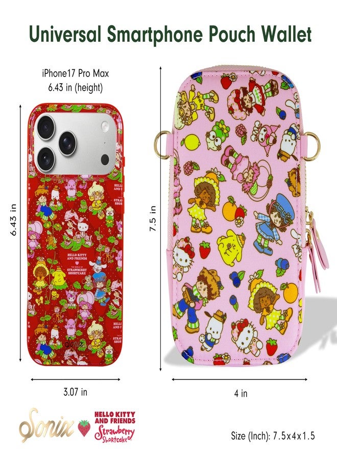 سونيكس حقيبة هاتف سونيكس × سانريو - محفظة وحقيبة يد عالمية للهواتف الذكية، حقيبة كروس وحقيبة كتف | هيلو كيتي وأصدقاؤها × كعكة الفراولة - Image 4