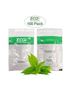 ECO Amenities Travel Size Hair Conditioner For Women & Men - Hotel Supplies For Guests - Refreshing Bulk Travel Size Airbnb Toiletries - 0.35Fl Oz (10Ml), 100 Pack, Green Tea Scent - Easy Tear Sachets  - Image 2