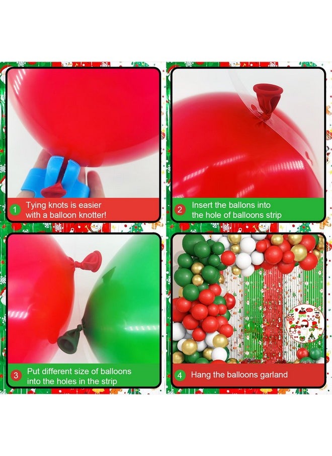 MEHOFOND 164Pcs Merry Christmas Party Decorations Set, Christmas Foil Fringe Curtains, Red Green Gold Balloons Arch Garland Favors For Kids Adults Friends Ugly Sweater Party Props For Photo Supplies  - Image 3