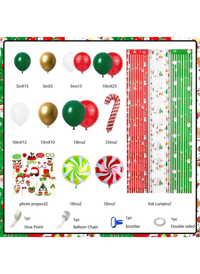 164Pcs Merry Christmas Party Decorations Set, Christmas Foil Fringe Curtains, Red Green Gold Balloons Arch Garland Favors For Kids Adults Friends Ugly Sweater Party Props For Photo Supplies - pzsku/ZB8DAE0CCE731A4C90BDDZ/45/_/1733730203/2be0e02f-af04-4f8a-ac7f-c72449720cbc