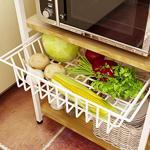 INDIAN DECOR. 46600 3 Layers Floor Mount Kitchen Vegetable Multifunction Microwave Oven, Condiment, Rice Cooker Rack, L 52 X W 33 X H 70 Cm Stainless Steel White - Image 3