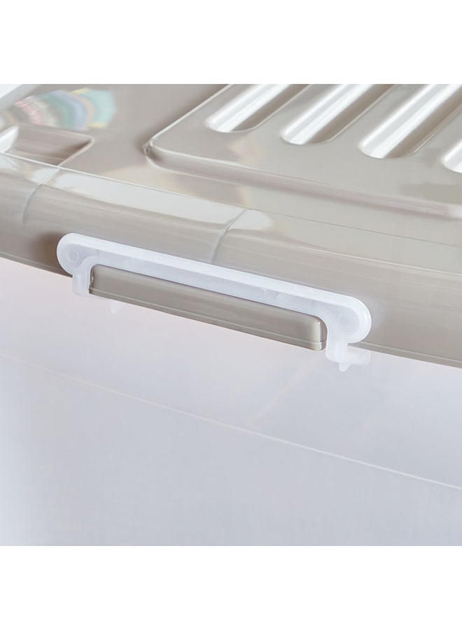 هوم بوكس صندوق تخزين شفاف متعدد الأغراض بعجلات وغطاء قابل للقفل من جوانا - 150 لتر - Image 5