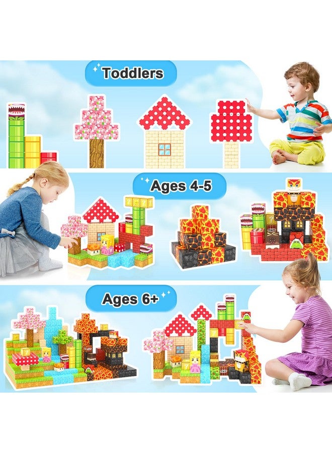 كودو 110 قطعة من المكعبات المغناطيسية - مجموعة أنابيب النقل الفضائي السحرية من Build Mine Magnet World، ألعاب حسية للأطفال الصغار من سن 3 سنوات فما فوق، متوافقة مع جميع ألعاب الأطفال من Magworld ذات المكعبات المغناطيسية مقاس 1 بوصة - Image 3