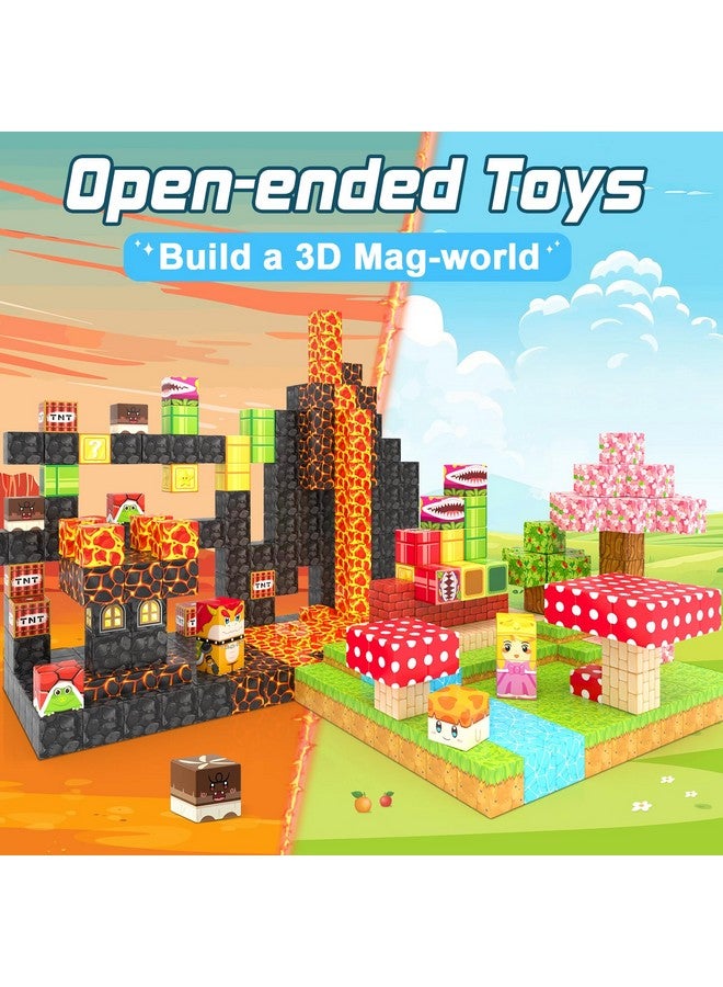 كودو 110 قطعة من المكعبات المغناطيسية - مجموعة أنابيب النقل الفضائي السحرية من Build Mine Magnet World، ألعاب حسية للأطفال الصغار من سن 3 سنوات فما فوق، متوافقة مع جميع ألعاب الأطفال من Magworld ذات المكعبات المغناطيسية مقاس 1 بوصة - Image 4
