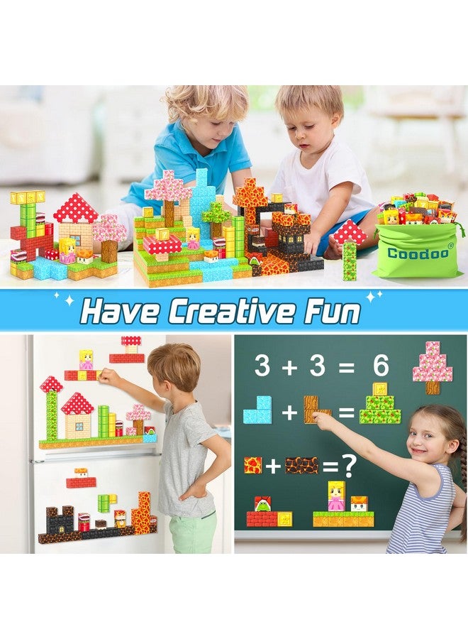 كودو 110 قطعة من المكعبات المغناطيسية - مجموعة أنابيب النقل الفضائي السحرية من Build Mine Magnet World، ألعاب حسية للأطفال الصغار من سن 3 سنوات فما فوق، متوافقة مع جميع ألعاب الأطفال من Magworld ذات المكعبات المغناطيسية مقاس 1 بوصة - Image 5